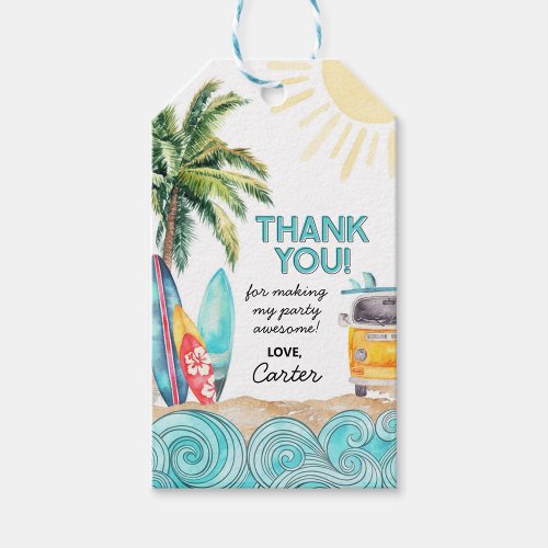 Surf Birthday Party Favor Tag