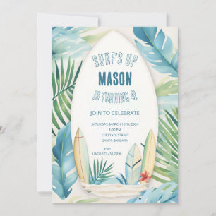 Surf Birthday Party Invitation in Blue