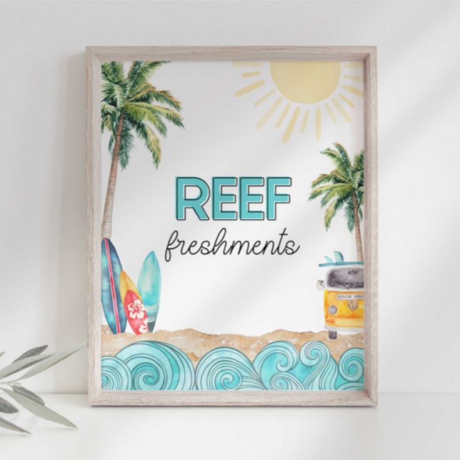 Surf Birthday Party Reef Freshments Sign (Creator Uploaded)