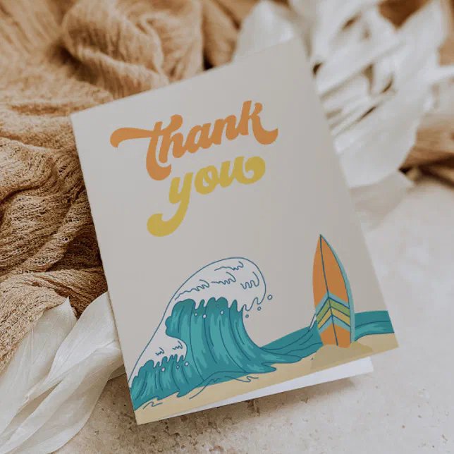 Surf Birthday Thank You Cards
