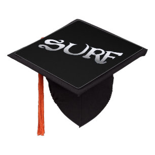 Surf black graduation cap