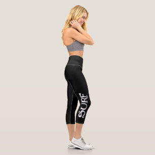 Surf black high waisted capris pants