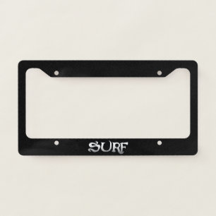 Surf black license plate frame A