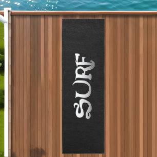 Surf black outdoor runner rug