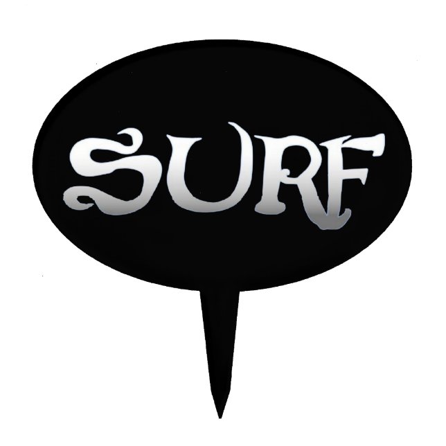 Surf black oval cake picks (Front)