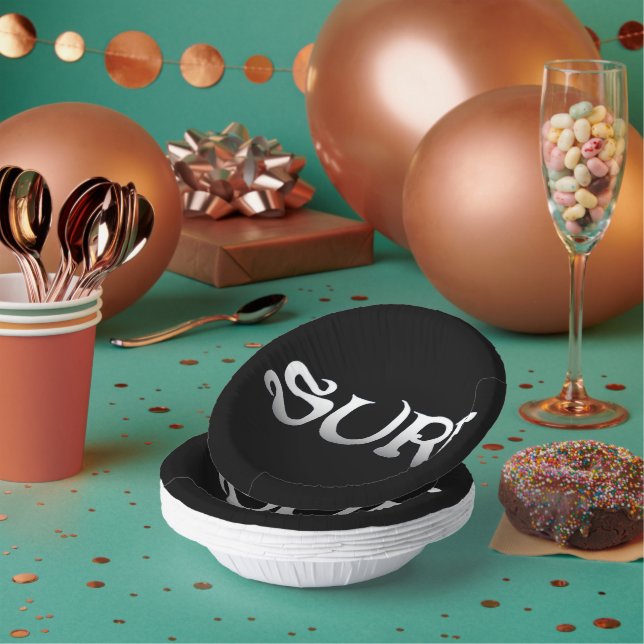 Surf black paper bowls (Multi)