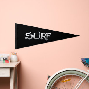 Surf black pennant flag
