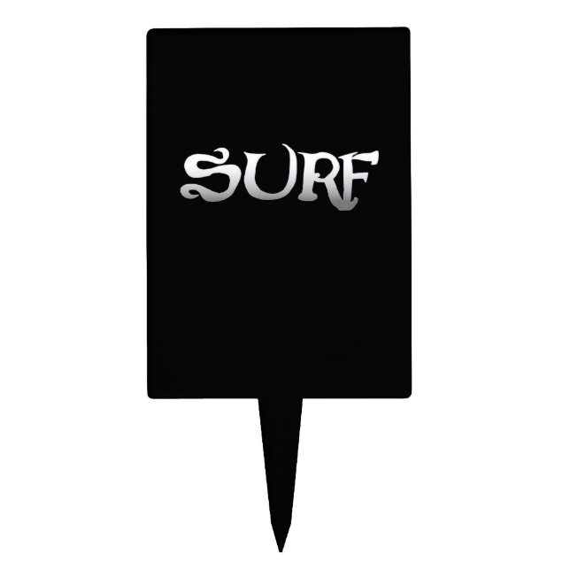 Surf black rectangle cake picks (Front)