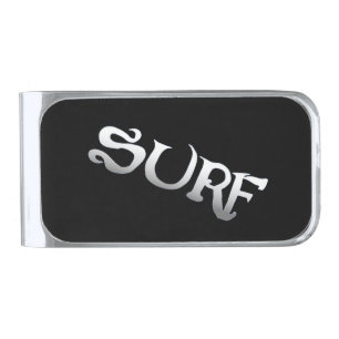 Surf black silver money clip