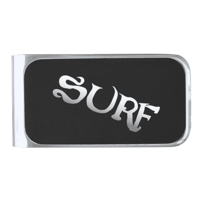 Surf black silver money clip (Front)