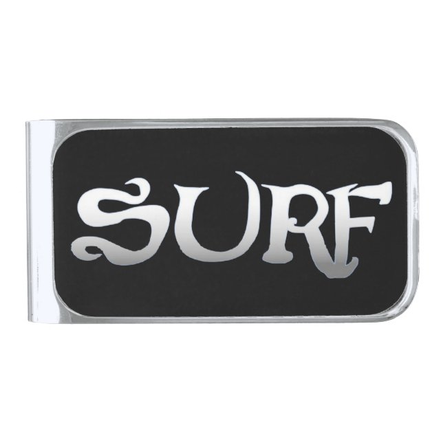 Surf black silver money clip (Front)