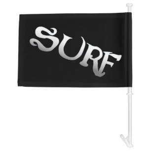 Surf black tilted car and boat flag