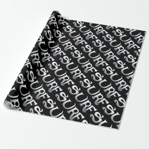 Surf black tilted matte wrapping paper