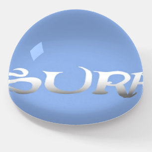 Surf blue glass dome paperweight
