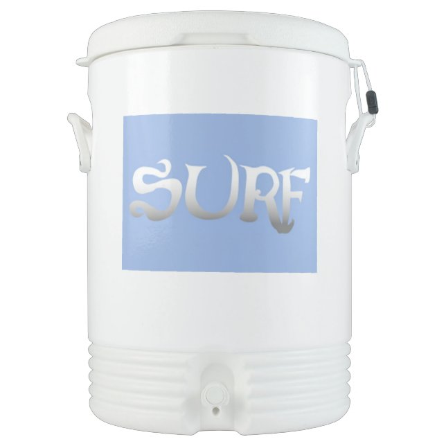 Surf blue Igloo beverage cooler 10 gallon (Front)