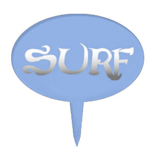 Surf blue oval cake picks