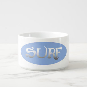Surf blue oval chili bowl