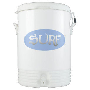 Surf blue oval Igloo beverage cooler 2 side 10 gal