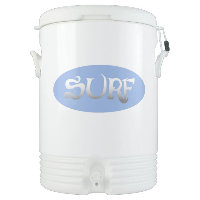 Surf blue oval Igloo beverage cooler 2 side 10 gal (Front)