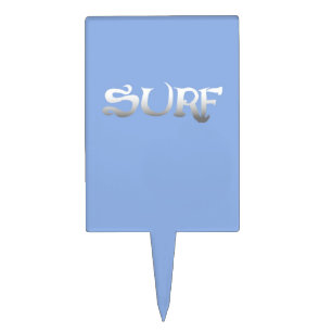 Surf blue rectangle cake picks