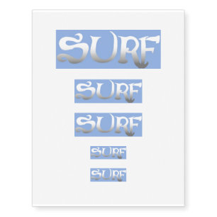Surf blue rectangle temporary tattoo 5