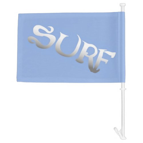 Surf blue tilted car and boat flag