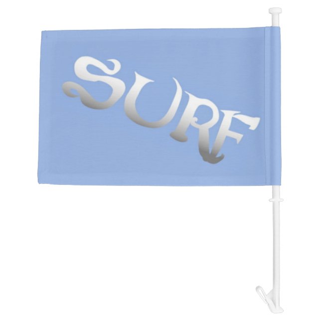 Surf blue tilted car and boat flag (Back)