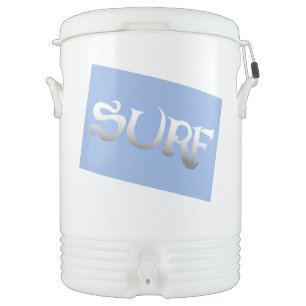 Surf blue tilted Igloo beverage cooler 10 gal