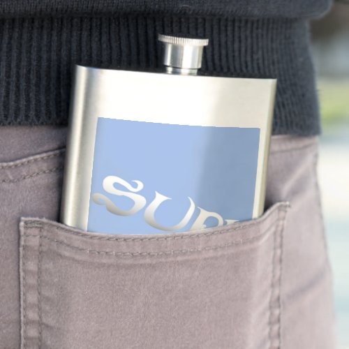 Surf blue tilted stainless steel flask