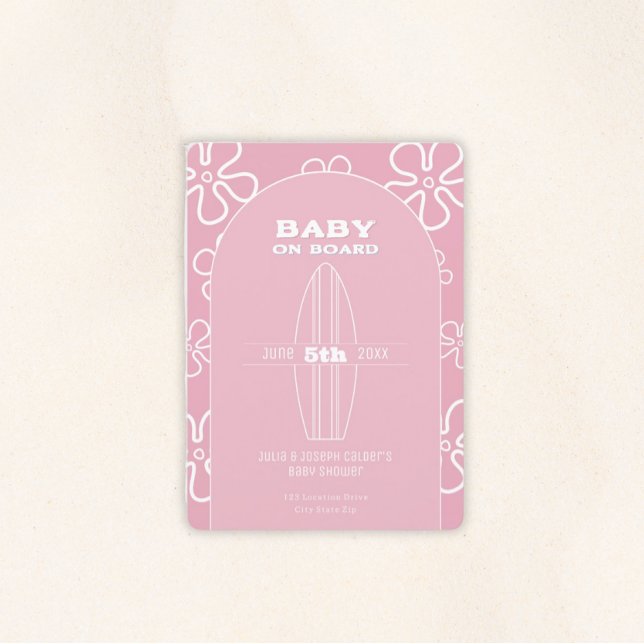 Surf Board Baby Shower - Custom Gender Neutral Invitation (Baby on Board Gender Neutral Shower)