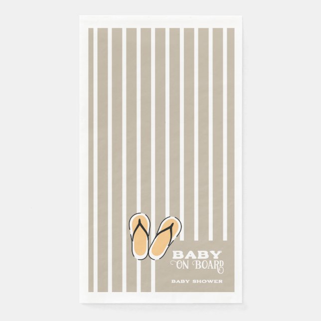 Surf Board Baby Shower Custom - Gender Neutral Paper Guest Towels (Front)