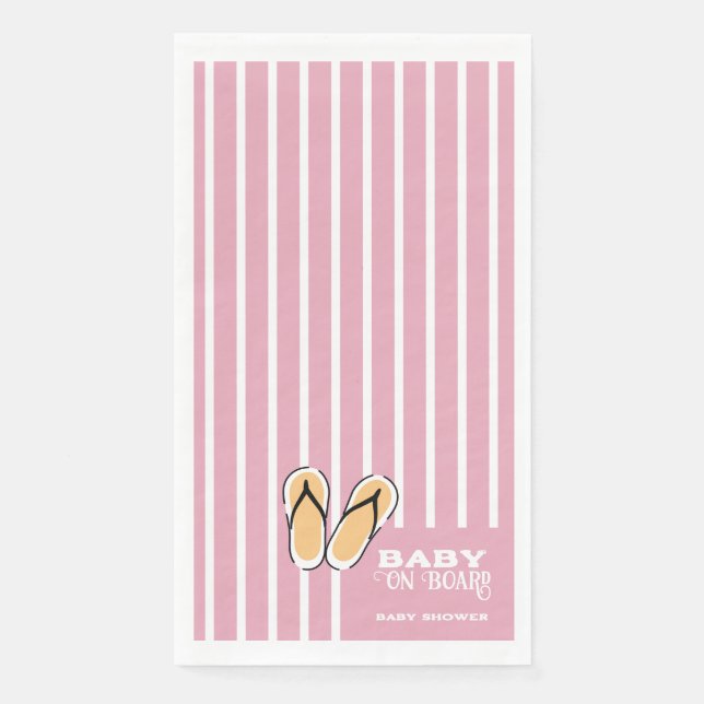 Surf Board Baby Shower Custom - Gender Neutral Paper Guest Towels (Front)
