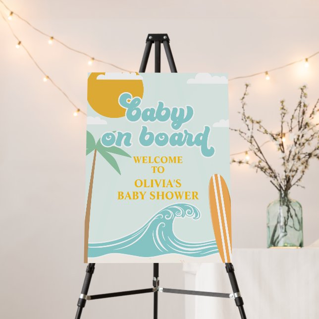 Surf board baby shower Welcome (In Situ (Stand))