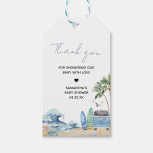 Surf Board Beach Baby Shower Favor Tags