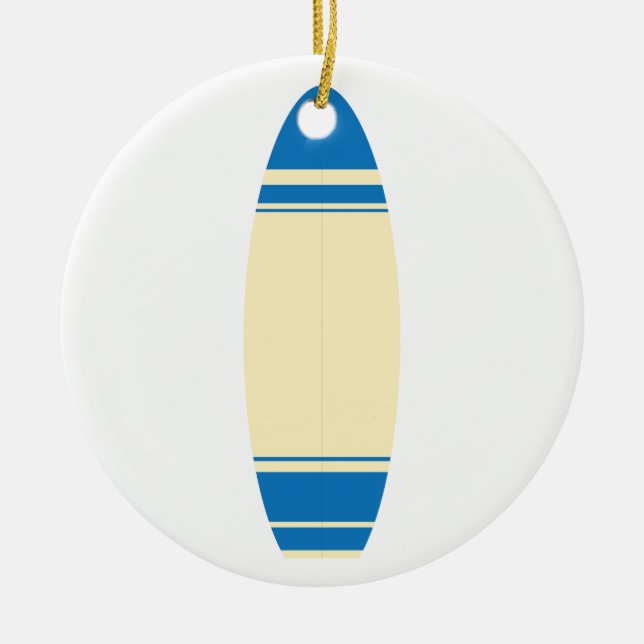 Surf Board Ceramic Ornament (Front)