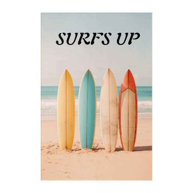 Surf Boards  Acrylic Print (Front)