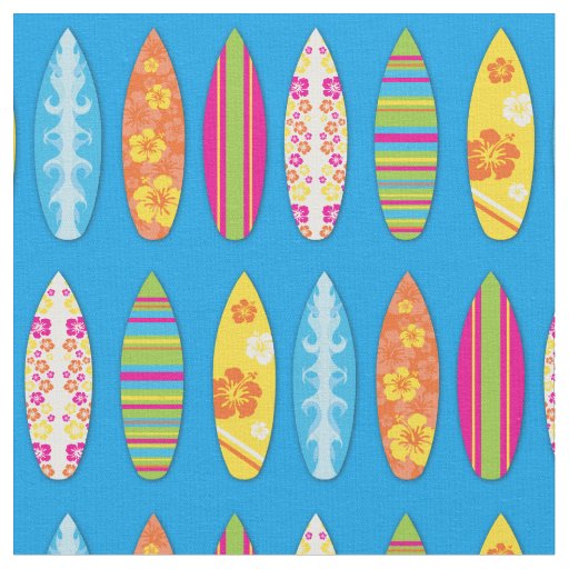 Surf Boards Cute Tropical Beach Sports Fabric
