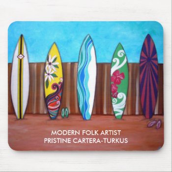 Surf Boards Mouse Pad by prisarts at Zazzle