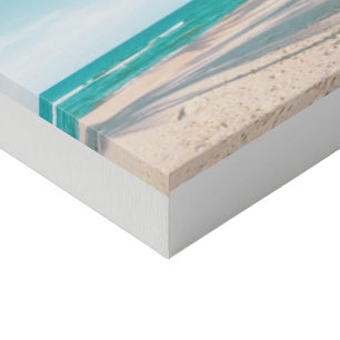 Surf boards on beach throw pillow faux canvas print