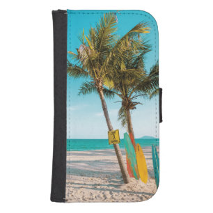 Surf boards on beach throw pillow galaxy s4 wallet case
