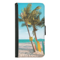 Surf boards on beach throw pillow