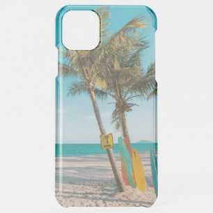 Surf boards on beach throw pillow iPhone 11 pro max case