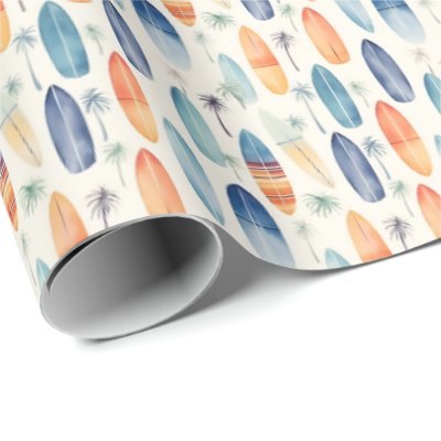 Surf Boards on Ivory Wrapping Paper