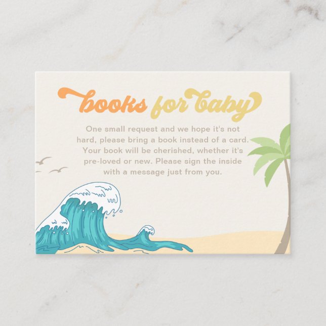 Surf Books For Baby Card | Surf Baby Shower (Front)