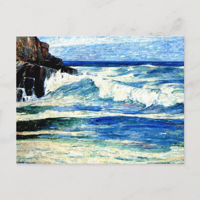 Surf Breaking on Rocks Postcard (Front)