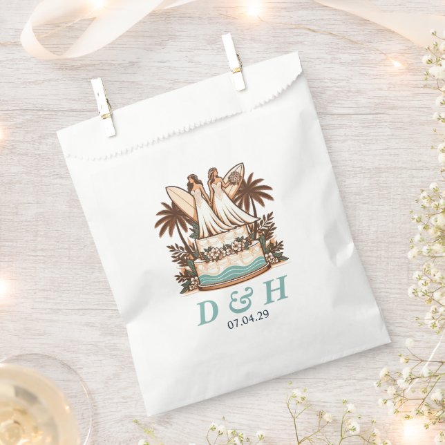 Surf Brides Wedding Favor Bag (Clipped)