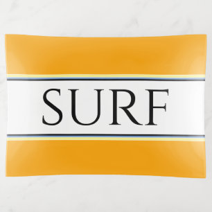 SURF Bright Golden Orange White Racing Stripes Trinket Tray