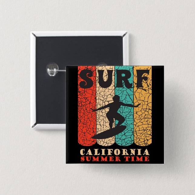 Surf California Button (Front & Back)