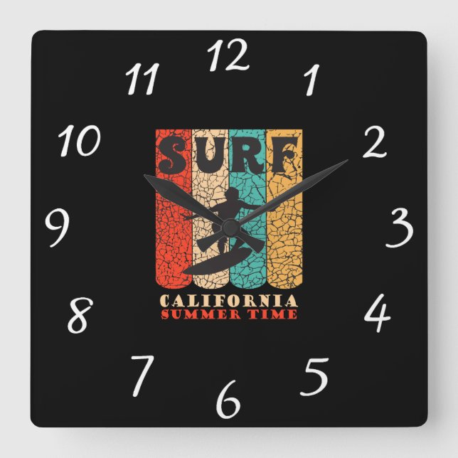Surf California Wall Clock (Front)