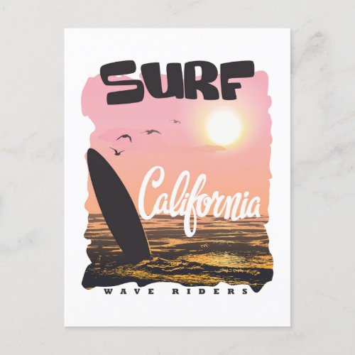 Surf California Wave Riders Postcard
